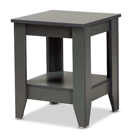 Baxton Studio Audra Modern and Contemporary Grey Finished Wood Living Room End Table 174-10990-Zoro